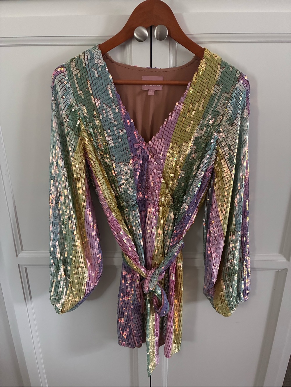 Show Me Your MuMu Dusty Rose Sequin Top - Picture 2 of 4